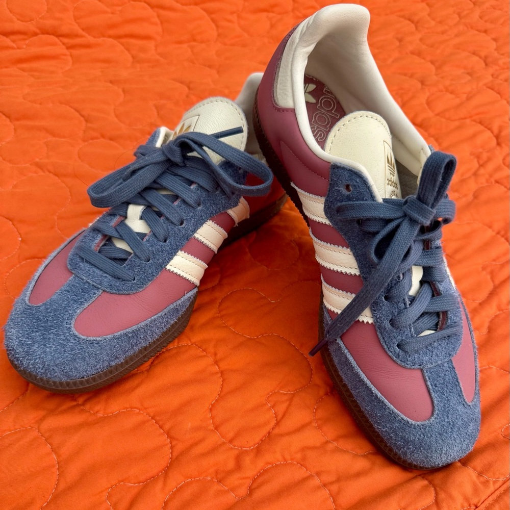 Adidas Maroon and Cream Sneakers